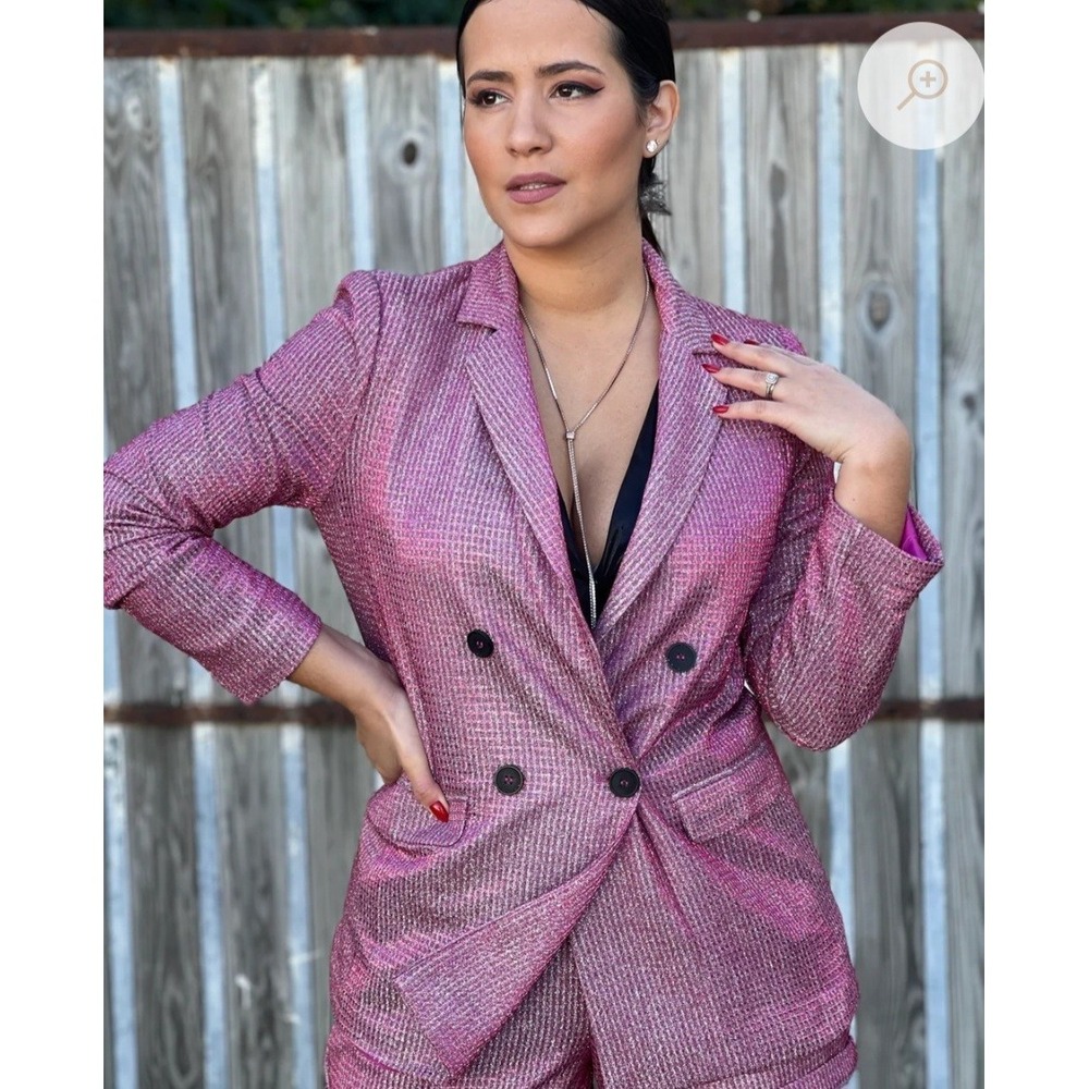 Sans Souci‎ Sparkle Pink Blazer  Women's Size M Jacket